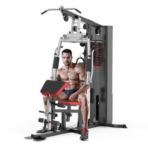 Home Gym Multifunctional Exercise Equipment with 143 LBS Weight Stack,Pulley System, Fly Chest, and Leg Press Gym Equipment for Home Full Body Workout Machine