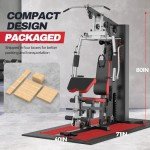 Home Gym Multifunctional Exercise Equipment with 143 LBS Weight Stack,Pulley System, Fly Chest, and Leg Press Gym Equipment for Home Full Body Workout Machine