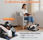 Under Desk Elliptical Machine, Ellipse Leg Exerciser with 15 Adjustable Speeds, Electric Seated Pedal Exerciser Leg Exerciser While Sitting for Seniors with LED Monitor Touch Remote Controls for Home