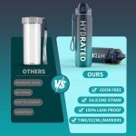 QLUR Water Bottle with Straw, 32oz Motivational Water Bottles with Time Marker to Drink, Tritan BPA Free, 1L Sports Water Bottle with Carry Strap LeakProof for Women Gym Fitness Outdoor (1 Pack)