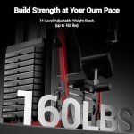 ROBORE Home Gym System with 160LB Weight Stack, Multifunctional All-in-One Workout Station, Full Body Strength Training System