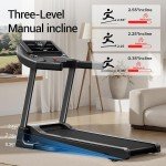 Treadmill with 3-Level Incline for Home and 3.0 HP Quiet Brushless, 8.7 MPH, 300 lbs Capacity