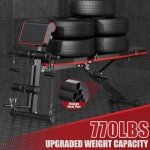 GIKPAL Adjustable Weight Bench, Foldable Workout Bench for Home Gym, Incline Decline Flat Exercise Bench Press for Full Body Strength Training w/Extended Headrest and Leg Extension (Black - New