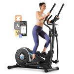 MERACH Elliptical Exercise Machine for Home Use, Elliptical Machine with Hyper-Quiet Magnetic Drive System, 8-Level Resistance Adjustment, 15.5IN Stride, 351LBS Loading Capacity, MERACH App
