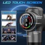 TOLOCO Massage Gun Deep Tissue, Percussion Massage Gun with 10 Replacement Heads, Super Quiet Portable Electric Massager for Athletes, Relax, Gray