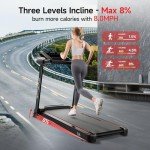 RHYTHM FUN Treadmills for Home, 8.0 MPH Walking Pad Treadmill with Incline up to 8%, Foldable Treadmill with Handles, Low Noise Walking Pad for 300 lbs
