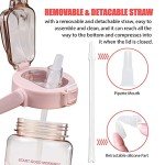 Chokoter Half Gallon Water Bottle with Sleeve, 64OZ Motivational Water Bottle with Straw & Time Marker, BPA Free Leakproof Gym Water Bottle for Sport Workout