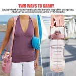 Chokoter Half Gallon Water Bottle with Sleeve, 64OZ Motivational Water Bottle with Straw & Time Marker, BPA Free Leakproof Gym Water Bottle for Sport Workout