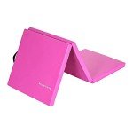 BalanceFrom Fitness GoGym 2 Inch Thick Tri Fold Folding Anti Tear High Density Vinyl Exercise Mat for Yoga, Aerobics, Pilates, and Gymnastics, Pink
