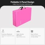 BalanceFrom Fitness GoGym 2 Inch Thick Tri Fold Folding Anti Tear High Density Vinyl Exercise Mat for Yoga, Aerobics, Pilates, and Gymnastics, Pink