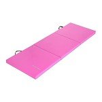 BalanceFrom Fitness GoGym 2 Inch Thick Tri Fold Folding Anti Tear High Density Vinyl Exercise Mat for Yoga, Aerobics, Pilates, and Gymnastics, Pink