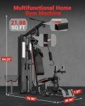 GarveeLife Home Gym Machine, Full Body Workout Machine with 150LBS Weight Stack, Multifunctional All in One Exercise Equipment Station with Preacher Curl Pad, Leg Developer for Strength Training