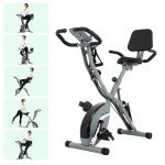 BARWING Stationary Exercise Bike for Home Workout, 5 IN 1 Foldable Indoor Cycling Bike for Seniors, 350LB Capacity, 16-Level Magnetic Resistance, Seat Backrest Adjustments