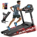Winfita Treadmill with 15% Auto Incline, 300 LBS Capacity and 10 MPH Max Speed, 4.0HP Folding Treadmills for Home Features 18'' x 50'' Belt, Bluetooth, APP, 64 Preset Programs and 3 Countdown Modes