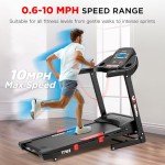 Winfita Treadmill with 15% Auto Incline, 300 LBS Capacity and 10 MPH Max Speed, 4.0HP Folding Treadmills for Home Features 18'' x 50'' Belt, Bluetooth, APP, 64 Preset Programs and 3 Countdown Modes
