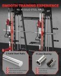 GarveeLife Smith Machine Home Gym All in One, 2200LBS Squat Rack Power Cage with Smith Bar, LAT Pull-Down, Cable Systems, Leg Hold-Down and More Attachments, Workout Equipment (Red Black)