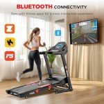 Winfita Treadmill with 15% Auto Incline, 300 LBS Capacity and 10 MPH Max Speed, 4.0HP Folding Treadmills for Home Features 18'' x 50'' Belt, Bluetooth, APP, 64 Preset Programs and 3 Countdown Modes