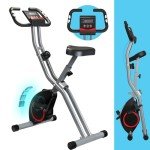 Portable Exercise Bike for Home, Lightweight Indoor Silent Bike, Foldable Stationary Bikes with Adjustable 16-Level Magnetic Resistance, 260LBS Capacity, 5.5 LBS Flywheel, Designed for Home Workout 4