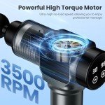 JQX Massage Gun, Deep Tissue Massager Gun for Pain Relief, Percussion Muscle Massage Gun for Athelets, Handheld Electric Back Massager with 30 Speed Levels & 9 Massage Heads