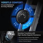 Portable Exercise Bike for Home, Lightweight Indoor Silent Bike, Foldable Stationary Bikes with Adjustable 16-Level Magnetic Resistance, 260LBS Capacity, 5.5 LBS Flywheel, Designed for Home Workout 4