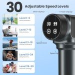 JQX Massage Gun, Deep Tissue Massager Gun for Pain Relief, Percussion Muscle Massage Gun for Athelets, Handheld Electric Back Massager with 30 Speed Levels & 9 Massage Heads