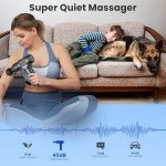 JQX Massage Gun, Deep Tissue Massager Gun for Pain Relief, Percussion Muscle Massage Gun for Athelets, Handheld Electric Back Massager with 30 Speed Levels & 9 Massage Heads