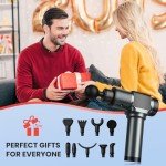 JQX Massage Gun, Deep Tissue Massager Gun for Pain Relief, Percussion Muscle Massage Gun for Athelets, Handheld Electric Back Massager with 30 Speed Levels & 9 Massage Heads