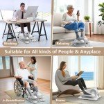 DamKee Under Desk Elliptical Exercise Machine, Electric Ellipse Leg Exerciser As Seen On TV, 12 Speed Foot Leg Exerciser While Sitting for Seniors, Portable Mini Seated Pedal Exerciser for Home Office