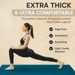 Gorilla Mats Premium Large Yoga Mat – 6' x 4' x 8mm Extra Thick & Ultra Comfortable, Non-Slip Barefoot Exercise Mat – Works Great on Any Floor for Stretching, Cardio or Home Workouts