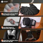 SIMARI Padded Workout Gloves for Men and Women, Ventilated Weight Lifting Gloves with Wrist Wraps Support, Full Palm Protection, Great Grip for Gym Training, Fitness, Weightlifting, Exercise