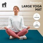Gorilla Mats Premium Large Yoga Mat – 6' x 4' x 8mm Extra Thick & Ultra Comfortable, Non-Slip Barefoot Exercise Mat – Works Great on Any Floor for Stretching, Cardio or Home Workouts