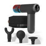 Sharper Image® Powerboost® Pro+ Hot & Cold Compact Deep Tissue Massage Gun - 6 Speed, 4 Attachments, Travel Case| Soothing Heat & Cold Therapy| Portable Lightweight Full Body Shoulder & Back Massager