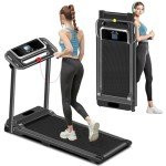 Walking Pad Treadmills, 3.0HP Portable Foldable Treadmills, Treadmill with Handle for Small Spaces, Electric Compact Walking Pad with LED Dispay, Running Treadmill for Home Office, 300 LBS Capacity