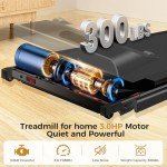 Walking Pad Treadmills, 3.0HP Portable Foldable Treadmills, Treadmill with Handle for Small Spaces, Electric Compact Walking Pad with LED Dispay, Running Treadmill for Home Office, 300 LBS Capacity