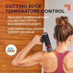 Sharper Image® Powerboost® Pro+ Hot & Cold Compact Deep Tissue Massage Gun - 6 Speed, 4 Attachments, Travel Case| Soothing Heat & Cold Therapy| Portable Lightweight Full Body Shoulder & Back Massager