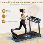 Walking Pad Treadmills, 3.0HP Portable Foldable Treadmills, Treadmill with Handle for Small Spaces, Electric Compact Walking Pad with LED Dispay, Running Treadmill for Home Office, 300 LBS Capacity