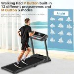 Walking Pad Treadmills, 3.0HP Portable Foldable Treadmills, Treadmill with Handle for Small Spaces, Electric Compact Walking Pad with LED Dispay, Running Treadmill for Home Office, 300 LBS Capacity