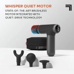 Sharper Image® Powerboost® Pro+ Hot & Cold Compact Deep Tissue Massage Gun - 6 Speed, 4 Attachments, Travel Case| Soothing Heat & Cold Therapy| Portable Lightweight Full Body Shoulder & Back Massager