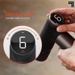 Sharper Image® Powerboost® Pro+ Hot & Cold Compact Deep Tissue Massage Gun - 6 Speed, 4 Attachments, Travel Case| Soothing Heat & Cold Therapy| Portable Lightweight Full Body Shoulder & Back Massager