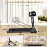 Walking Pad Treadmills, 3.0HP Portable Foldable Treadmills, Treadmill with Handle for Small Spaces, Electric Compact Walking Pad with LED Dispay, Running Treadmill for Home Office, 300 LBS Capacity