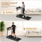 Walking Pad Treadmills, 3.0HP Portable Foldable Treadmills, Treadmill with Handle for Small Spaces, Electric Compact Walking Pad with LED Dispay, Running Treadmill for Home Office, 300 LBS Capacity