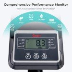 Sunny Health & Fitness Heavy-Duty Smart Elliptical Trainer, 300LB Load Equipment for Indoor Cardio Exercise, Adjustable Resistance for Full-Body Cross Training, Free SunnyFit App Bluetooth Connection