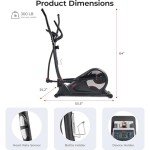 Sunny Health & Fitness Heavy-Duty Smart Elliptical Trainer, 300LB Load Equipment for Indoor Cardio Exercise, Adjustable Resistance for Full-Body Cross Training, Free SunnyFit App Bluetooth Connection