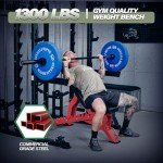 MAJOR FITNESS Adjustable Weight Bench, 1300LBS Capacity, 32 Positions for Strength Training, Bench Press, and Full-Body Workouts for Home or Garage Gym (Red)