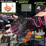 MOREOK Workout Gloves Padded Weight Lifting Gloves for Men/Women, [3MM Gel] Fingerless Grip Gym Gloves Fitness Gloves Pink-S