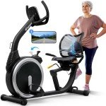 MERACH Recumbent Exercise Bike, High-end Recumbent Bike for Home, Light Commercial Recumbent Bikes for Seniors Adults, Magnetic Recumbent Stationary Bike with Smart Bluetooth and Exclusive App, LCD, Heart Rate Handle
