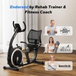 MERACH Recumbent Exercise Bike, High-end Recumbent Bike for Home, Light Commercial Recumbent Bikes for Seniors Adults, Magnetic Recumbent Stationary Bike with Smart Bluetooth and Exclusive App, LCD, Heart Rate Handle