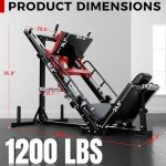 RitFit Leg Press Hack Squat Machine, Professional Adjustable Leg Press Machine for Home Gym with Linear Bearing, Specialty Hack Squat for Full Lower Body Workout with Weight Storage, Red