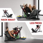 RitFit Leg Press Hack Squat Machine, Professional Adjustable Leg Press Machine for Home Gym with Linear Bearing, Specialty Hack Squat for Full Lower Body Workout with Weight Storage, Red