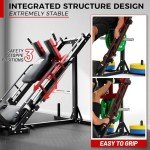 RitFit Leg Press Hack Squat Machine, Professional Adjustable Leg Press Machine for Home Gym with Linear Bearing, Specialty Hack Squat for Full Lower Body Workout with Weight Storage, Red